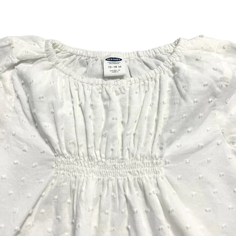 Old Navy 12-18m White Swiss Dot Blouse